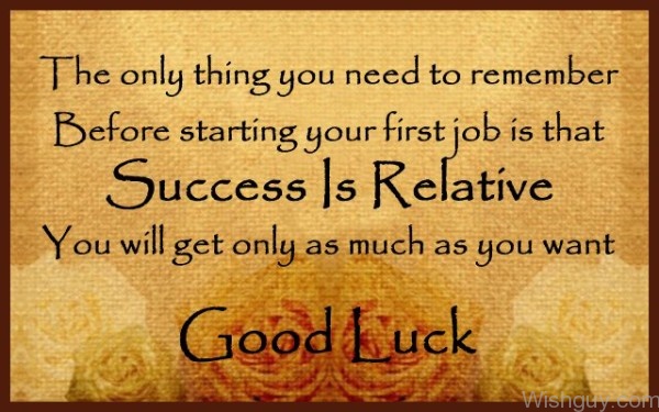 Good Luck Wishes For First Job