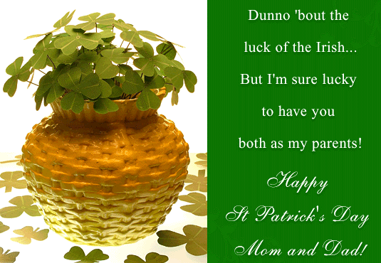 Happy St. Patrick's Day Mom - Dad-wq99