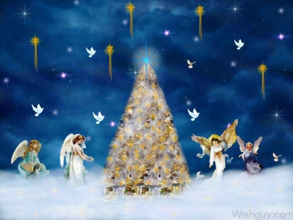 Christmas Tree With  Angels -mn4