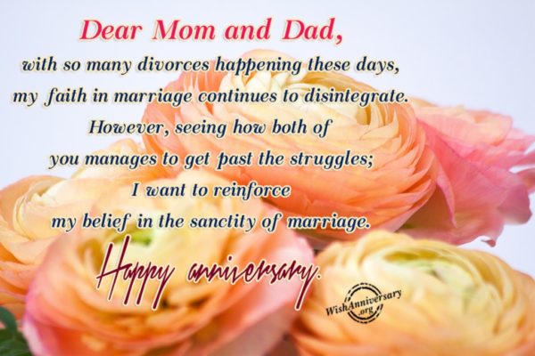 Dear Mom And Dad Happy Anniversary