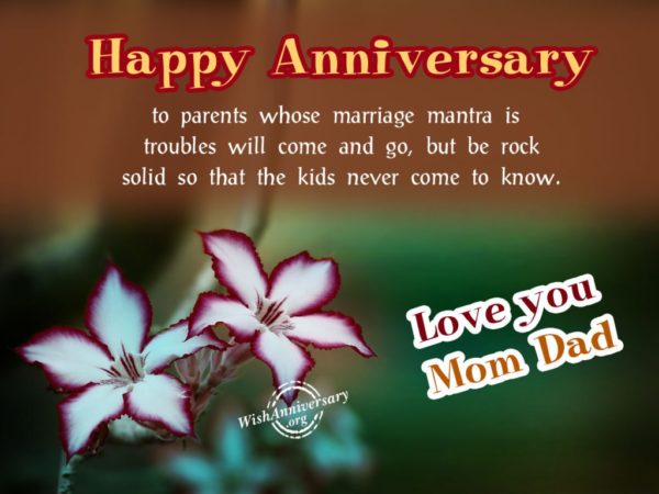 Happy Anniversary To Parents