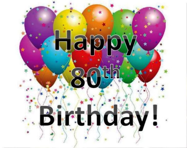 Happy Eightyth Birthday With Balloon