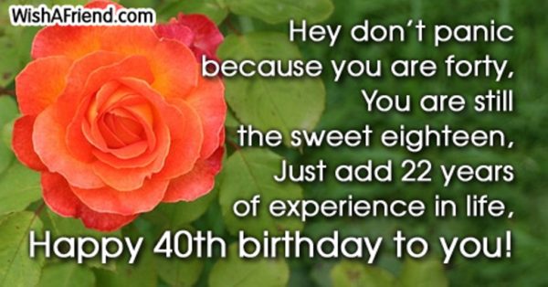 Happy Fortieth Birthday To You 