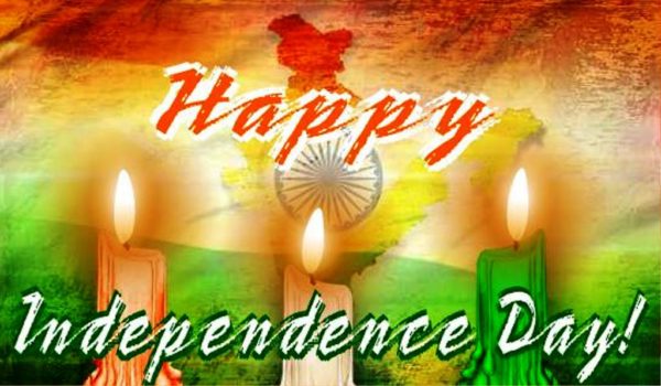 Happy Independence Day With Candles