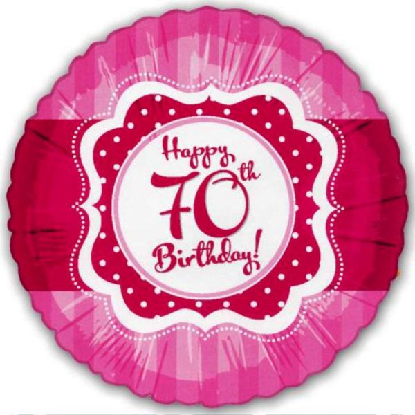 Happy Seventy Birthday  With Pink Balloon