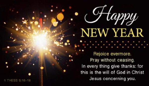 Happy New Year Rejoice Evermore Pray Without Ceasing