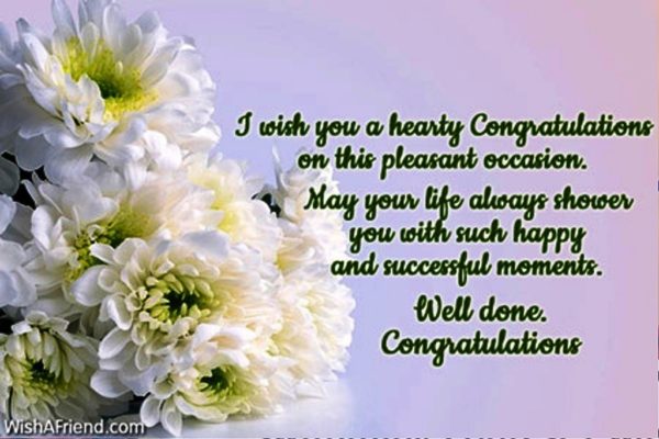 I Wish You A Hearty Congratulation On This Pleasant Occasion