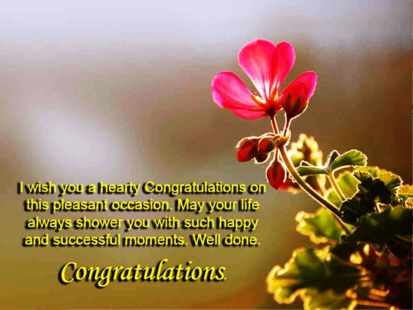 I Wish You A Hearty Congratulation On This Pleasent Occassion