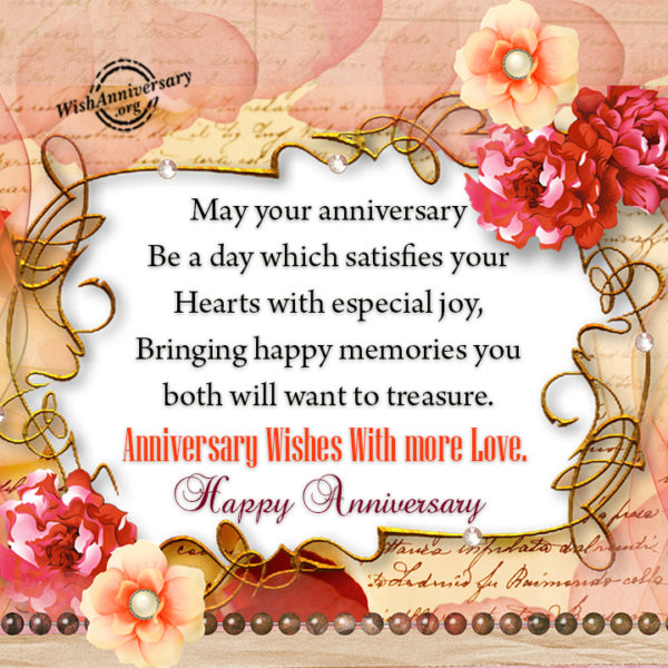 May Your Anniversary Be A Day Which Satisfies Your Heart