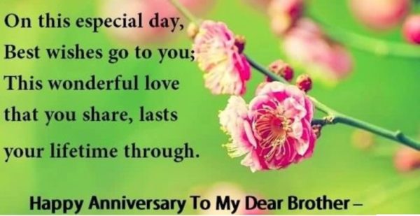 On This Special Day Happy Anniversary Brother