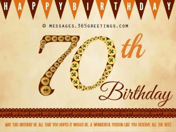 Seventy Birthday Wishes