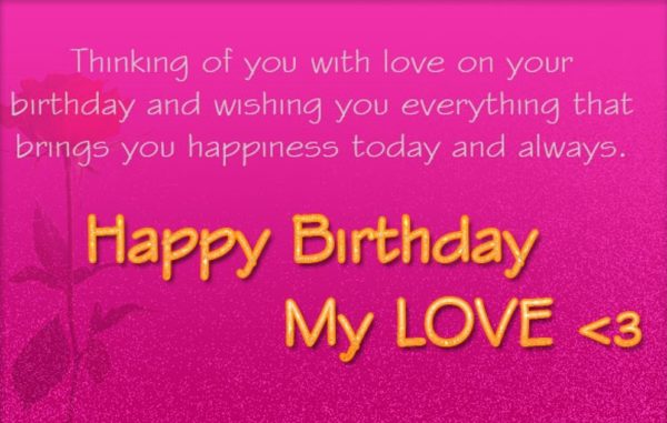Thinking Of You With Love On Your Birthday