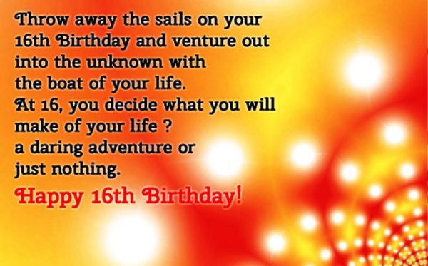 Throw Away The Sails On Your Sixteen Birthday