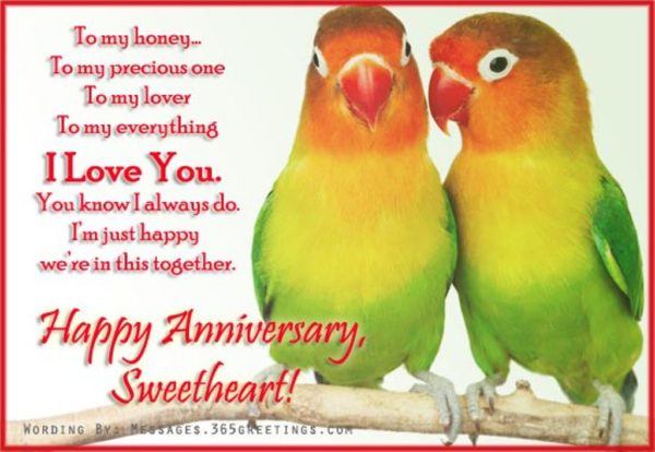 To My Honey Happy Anniversary
