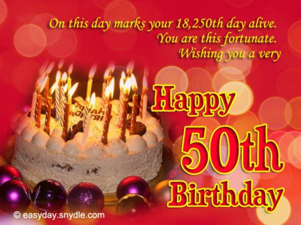 Wishing You A Very Happy Fiftieth Birthday