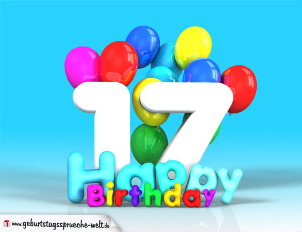 Happy Seventeen Birthday With Balloon
