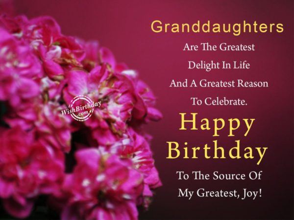 Granddaughters Are The Greatest Delight In Life – Happy Birthday