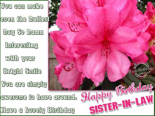 Have A Lovely Birthday Sister-In-Law