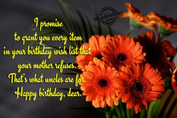 I Promise To Grant You Every Item In Your Birthday