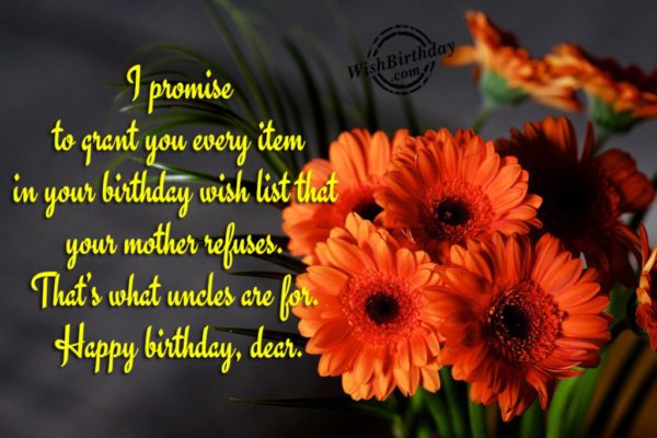 I Promise To Grant You Every Item In Your Birthday