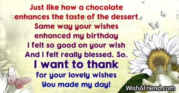 I Want To Thank For The Lovely Wishes