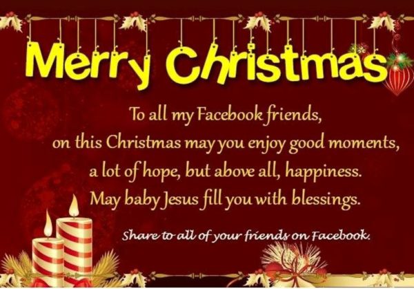 Merry Christmas To All My Facebook Friends