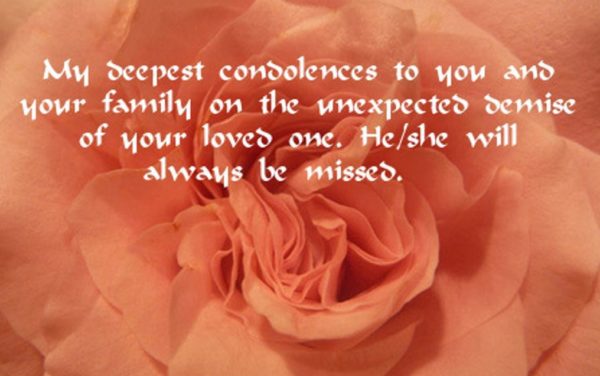 My Deepest Condolence To You