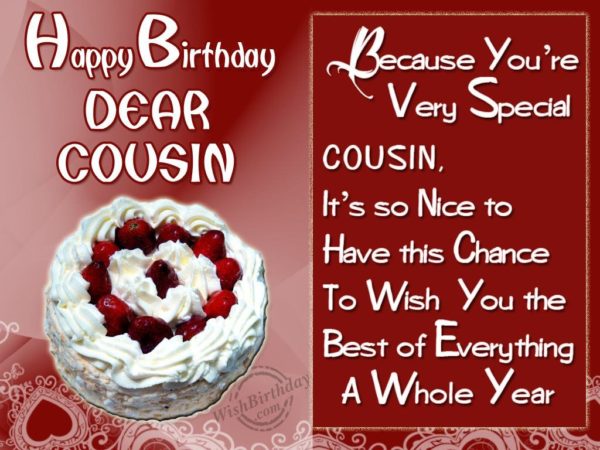 Special Birthday Wishes To Special Cousin