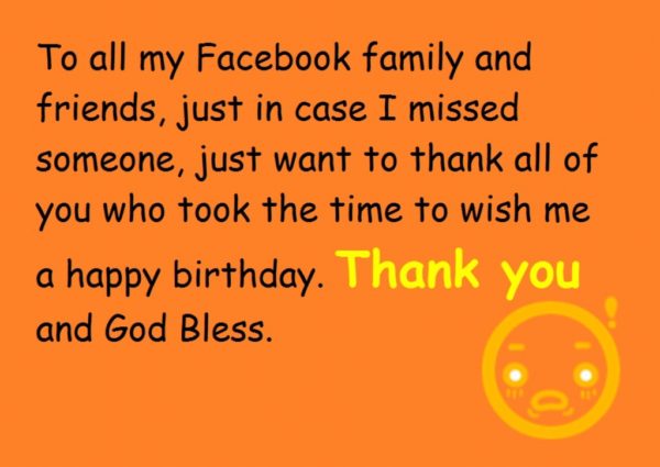 To All My Facebook Family Friend