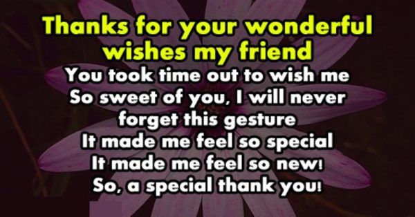 Thank You Your Wonderful Wishes My Friend