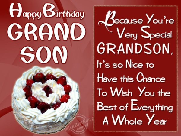 Wishing Special Birthday To My Special Grandson