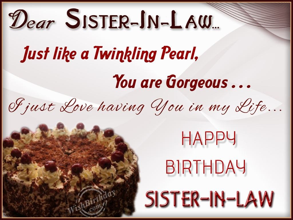 happy birthday to you sister in law