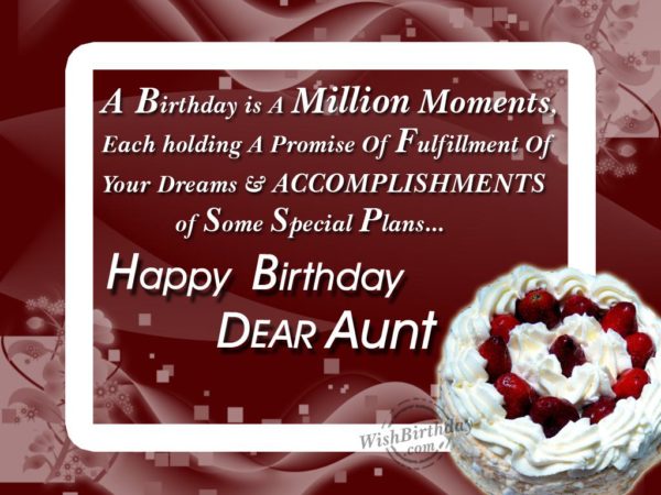 Wishing You Many Happy Returns Of The Day My Dear Aunt